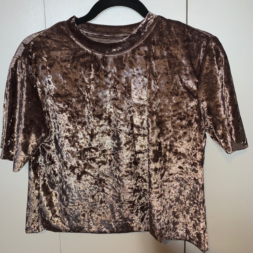 Crushed velvet crop top